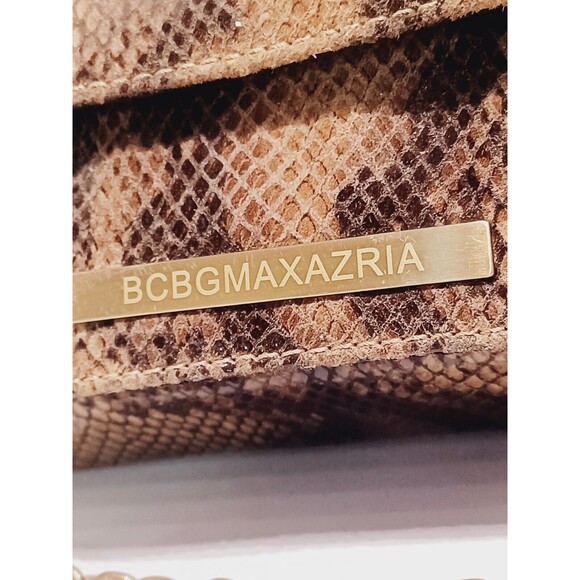 BCBG Maxazria Faux Snakeskin Fold Over Clutch With Chain Shoulder Strap - Picture 3 of 10